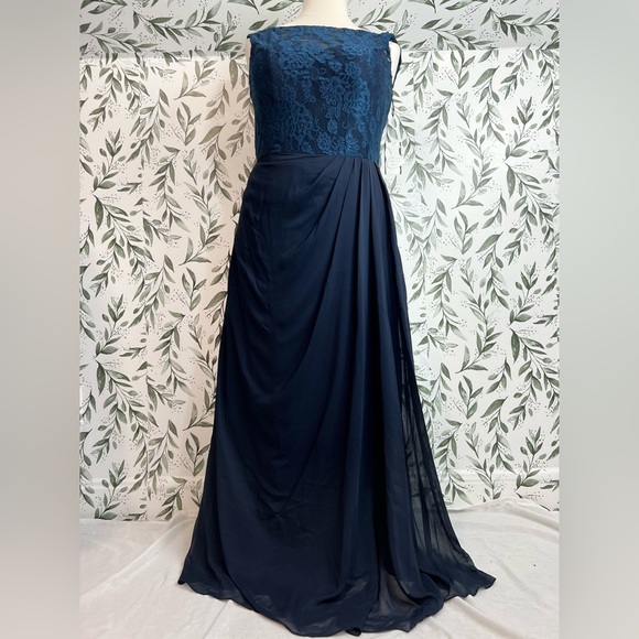 Dresses & Skirts - Elegant High Neck Lace Chiffon Bridesmaid WeddingGuest Evening Gown Sz XL NWT #7